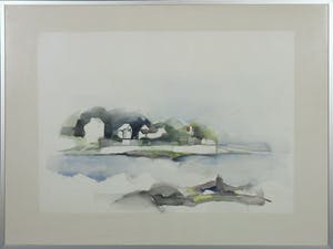 Jan Snellaars - Aquarel op papier, Uitzicht - Ingelijst kopen? Bied vanaf 40!