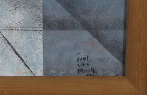 Piet van Mook - Acryl op paneel, Geometrisch-illusionistisch interieur - Ingelijst kopen? Bied vanaf 100!