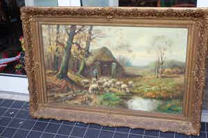 Piet Bouter - schapen en herder op de heide verkocht voor € 210!