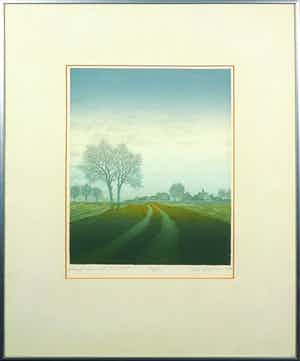 Hans Heijman - Kleurenets, Land van mist en mest - Ingelijst verkocht voor € 35!