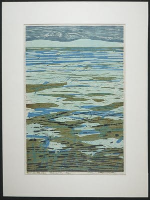 Piet Lont - 5 kleuren houtsnede, Het wad kopen? Bied vanaf 35!