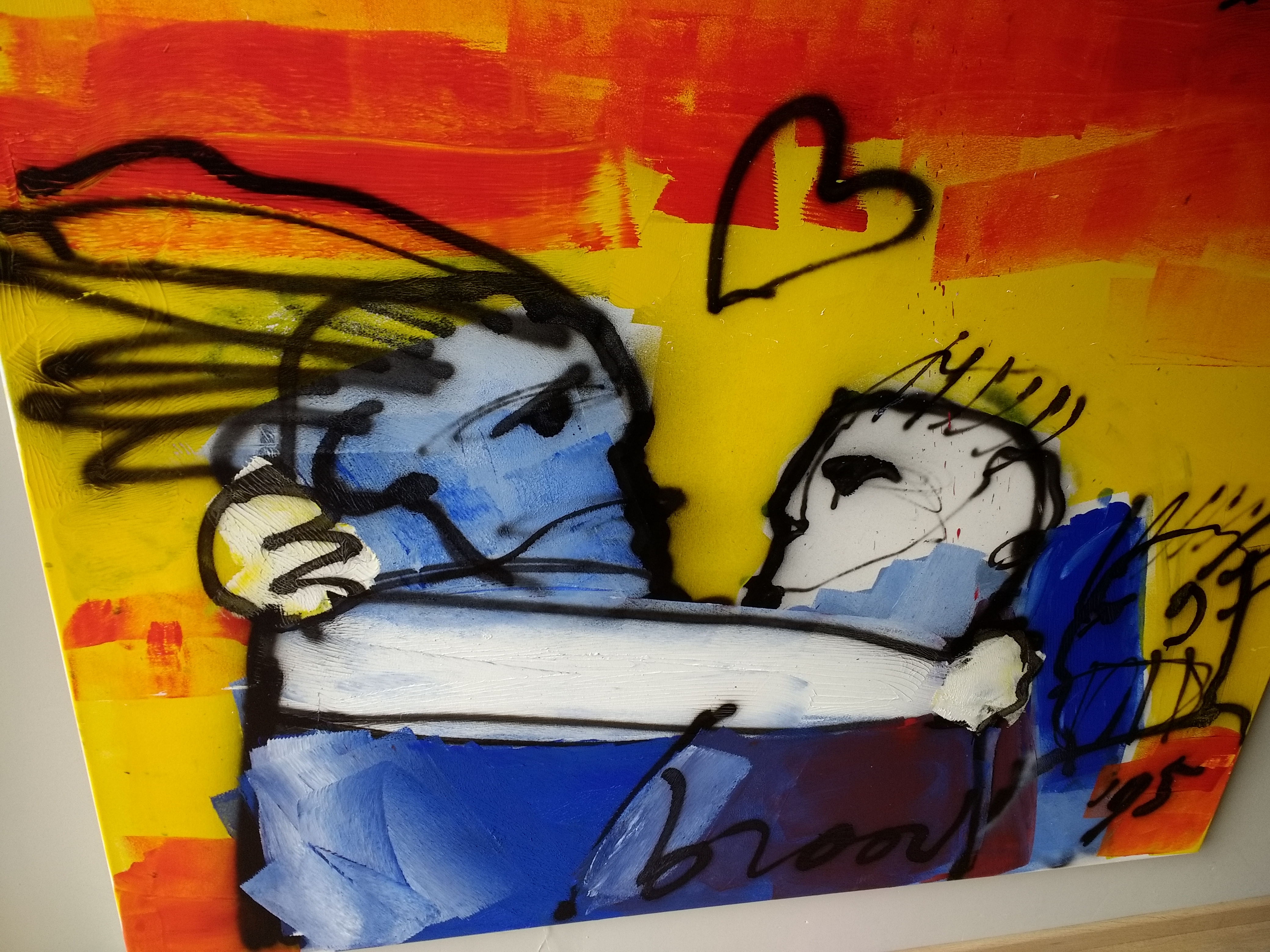 Herman Brood - Zeer groot schilderij 170 x 150 cm , Kook van jou, gesigneerd en gedateerd '95 kopen? Bied vanaf 4500!