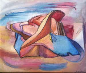 Julie van der Veen - Kleurrijk abstract. verkocht voor € 199!