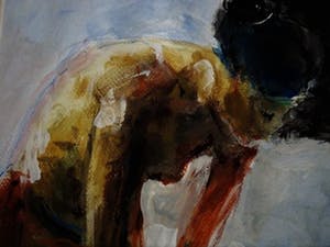 Gerard de Wit - Buitengewoon mooi expressionistisch Aquarel "Vrouw in Boudoir" gesigneerd kopen? Bied vanaf 10!