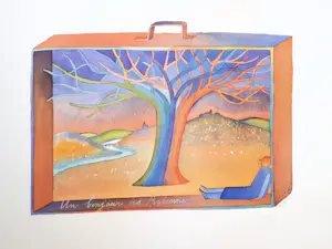 Jean Michel Folon - Reizen in een koffer, Een groet uit de Ardennen, Offsetlithografie kopen? Bied vanaf 80!