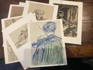 Vincent van Gogh - Acht tekeningen van Vincent van Gogh vendu pour 149€ !