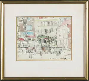 Jan Miechels - Lot van 6 kleine werken op papier (ingelijst) kopen? Bied vanaf 1!