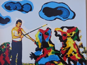 Karel Appel - DE TOVENAAR / KLEURZEEFDRUK / 50x50cm / SIG / 1977 kopen? Bied vanaf 185!