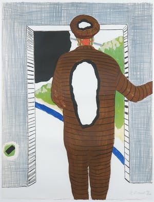 Roger Raveel - Litho, De leegte in een vlek op de rug van een man - Ingelijst kopen? Bied vanaf 850!