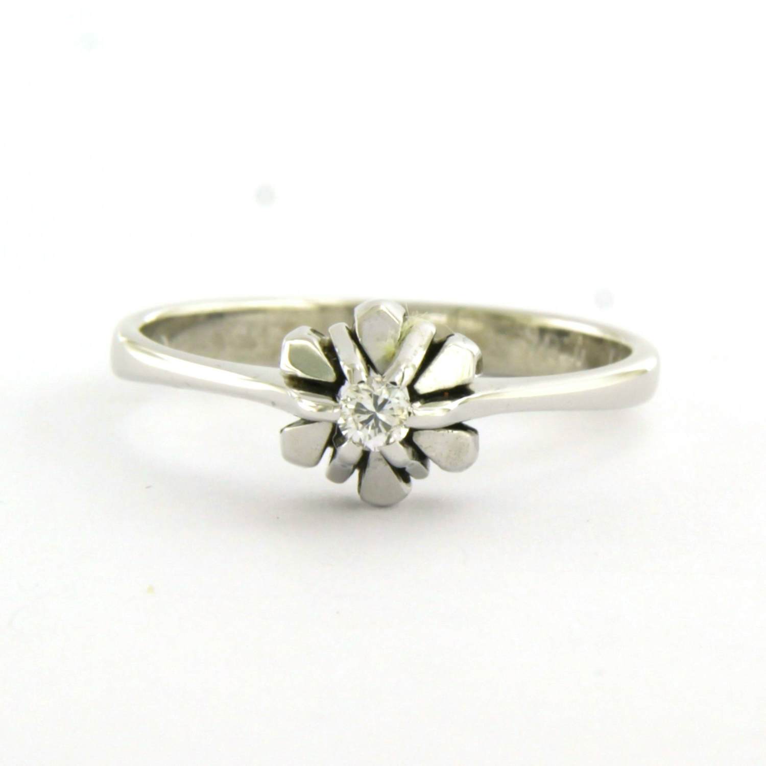 18k gouden solitair ring met briljant geslepen diamant tot. 0.03ct – F/G - VS/SI kopen? Bied vanaf 240!