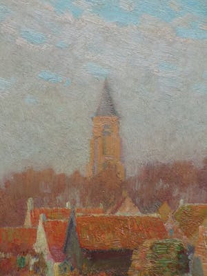 Joseph Posenaer - Aagtekerke, voorjaar 1917 - Olieverf op paneel kopen? Bied vanaf 500!