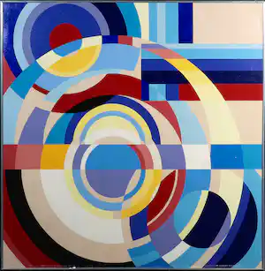 Arjen Toet - Olieverf op doek, Compositie met cirkels - Ingelijst verkauft für € 35!