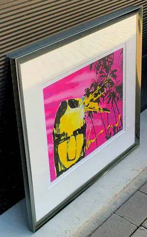 Herman Brood - Ingelijste zeefdruk: Pink indian kopen? Bied vanaf 450!