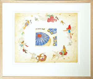 Gea Karhof - Kleurenets, Pastime paradise- Ingelijst verkocht voor € 50!