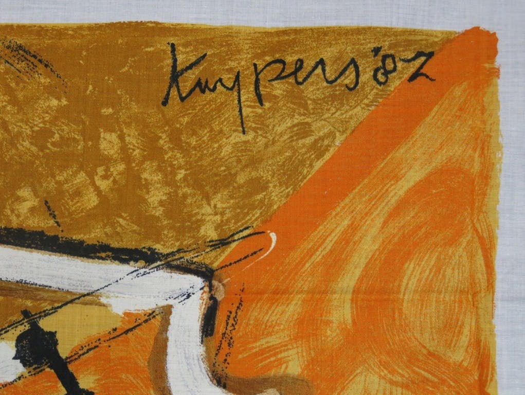 Theo Kuijpers - Zeefdruk op katoenzijde, Painting kopen? Bied vanaf 1!