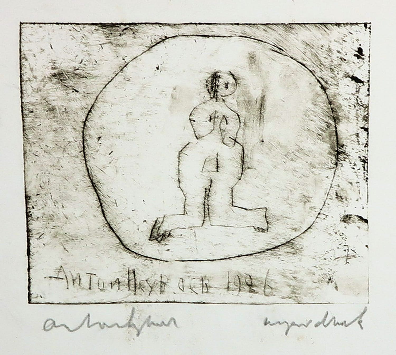 Anton Heyboer - Ets, Figuur verkocht voor € 1!