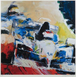 Frank Gude - Litho, Formule 1 - Ingelijst kopen? Bied vanaf 1!