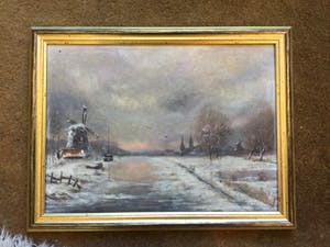 Niet of onleesbaar gesigneerd - C3752-6 - Winterlandschap met molen kopen? Bied vanaf 10!