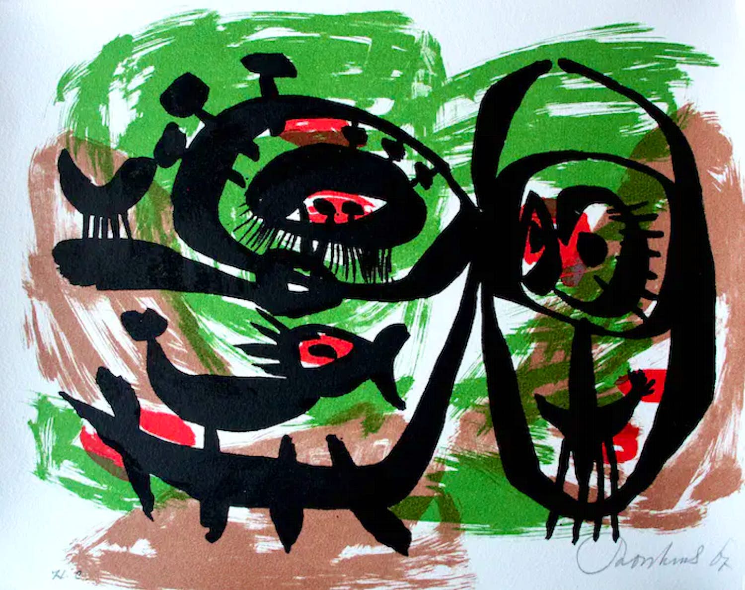 Anton Rooskens - litho; compositie - 1967 (nieuwstaat!) kopen? Bied vanaf 275!