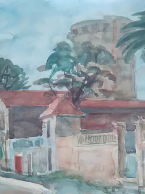 Mario Kriek - AQUAREL 1950s STRAATSCÈNE MARIO KRIEK 1906–1977 INGELIJST GESIGNEERD kopen? Bied vanaf 65!