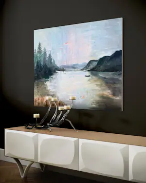 Buy Marie Louise Ogier - Landschaft mit See und Boot - ca. 1960 - XXL? Bid from 500!