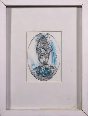 Ab Steenvoorden - Litho, Surrealistisch portret van een vrouw kopen? Bied vanaf 1!