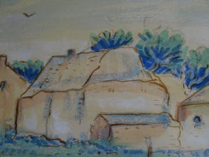 Anton Lutgerink - Ingelijste gouache, Vroege ochtend – gesigneerd - 1980 kopen? Bied vanaf 40!