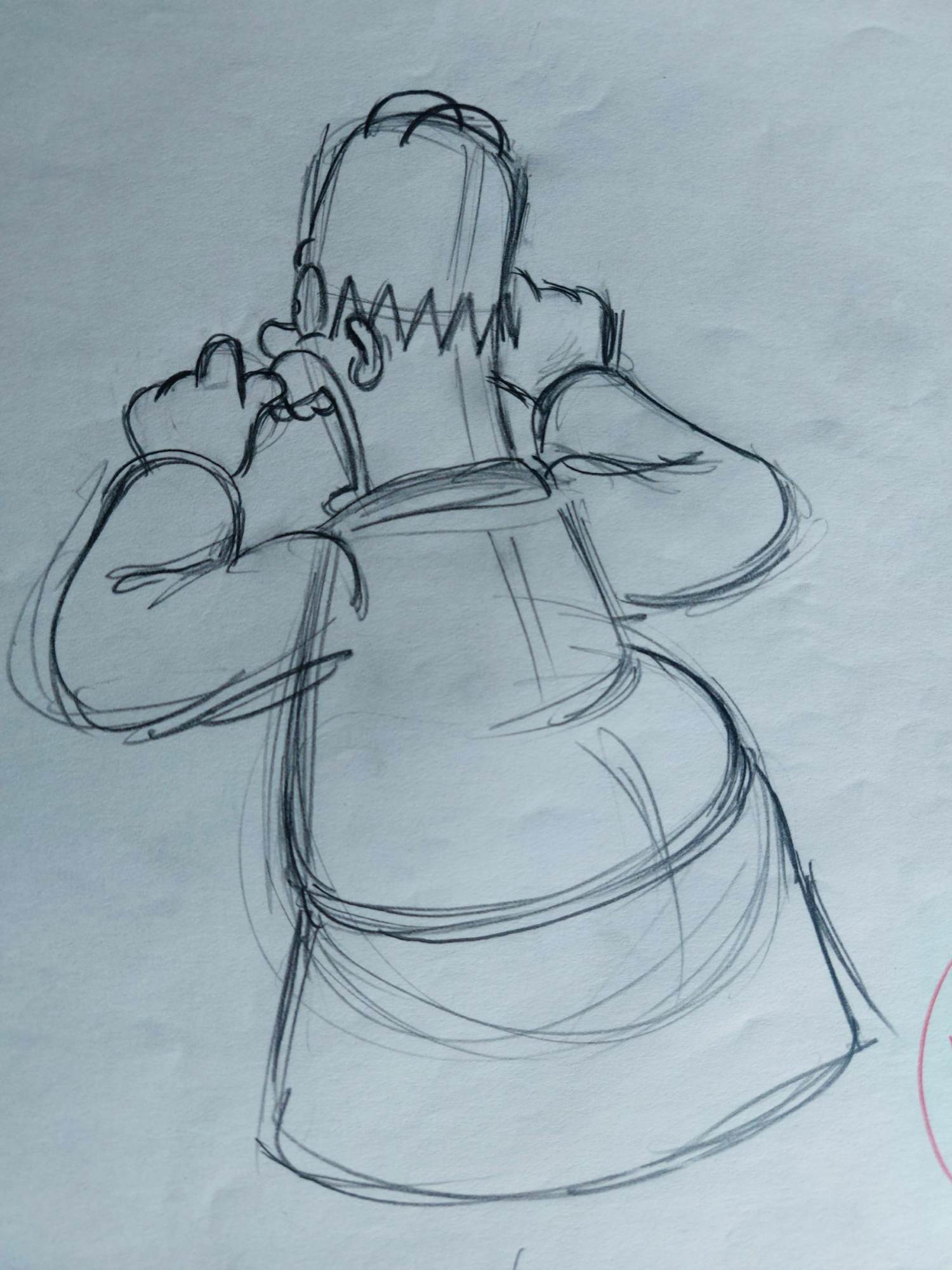 Matt Groening - originele productietekening - Homer - ingelijst verkocht voor € 85!