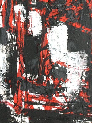 Niet of onleesbaar gesigneerd - Compositie in wit-rood-zwart kopen? Bied vanaf 1!