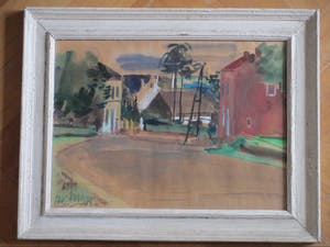 Hein Stork - Frans dorpsgezicht - Gemengde techniek kopen? Bied vanaf 45!