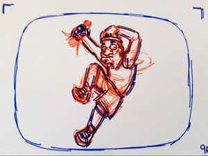 Matt Groening - originele productie tekening, The Simpsons, Lebron James verkocht voor € 120!