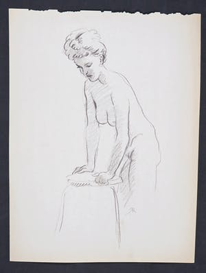 Jan Sluijters (jr.) - Tekening, Leunend naakt kopen? Bied vanaf 40!