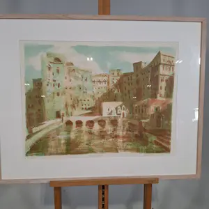 Jeroen Hermkens - Litho, Jemen, Hababa - Ingelijst kopen? Bied vanaf 70!