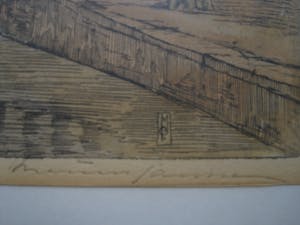 Marius Johannes Janssen - Haagse Graficus - Handgekleurde Ets - het Kolkje Amsterdam - gesigneerd kopen? Bied vanaf 20!