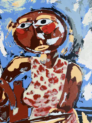 John Lie a Fo - handgesigneerde kleurenzeefdruk | 'Kabra Kapa' | 1988 kopen? Bied vanaf 60!