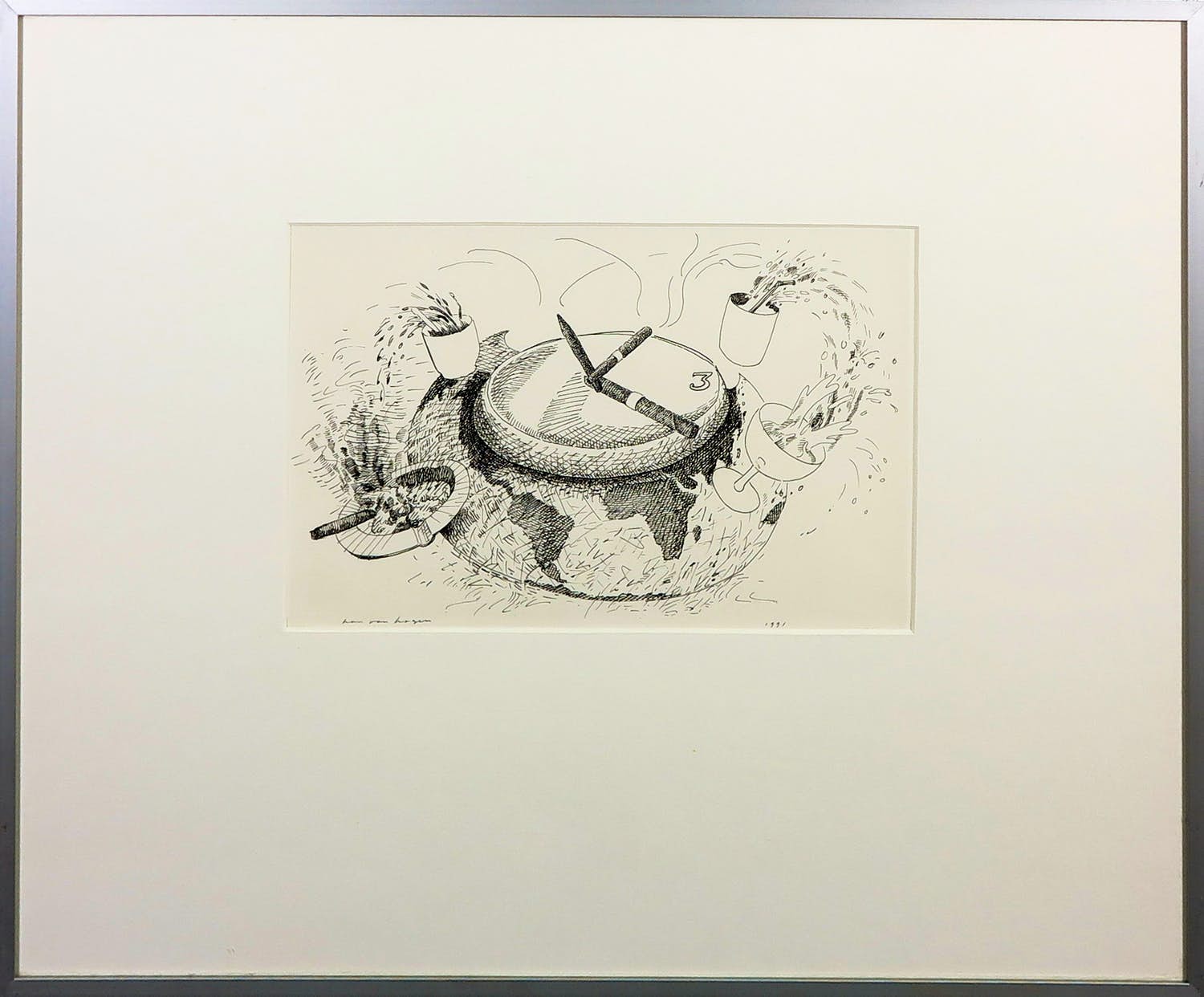 Han van Hagen - Pentekening, Tijd kopen? Bied vanaf 1!