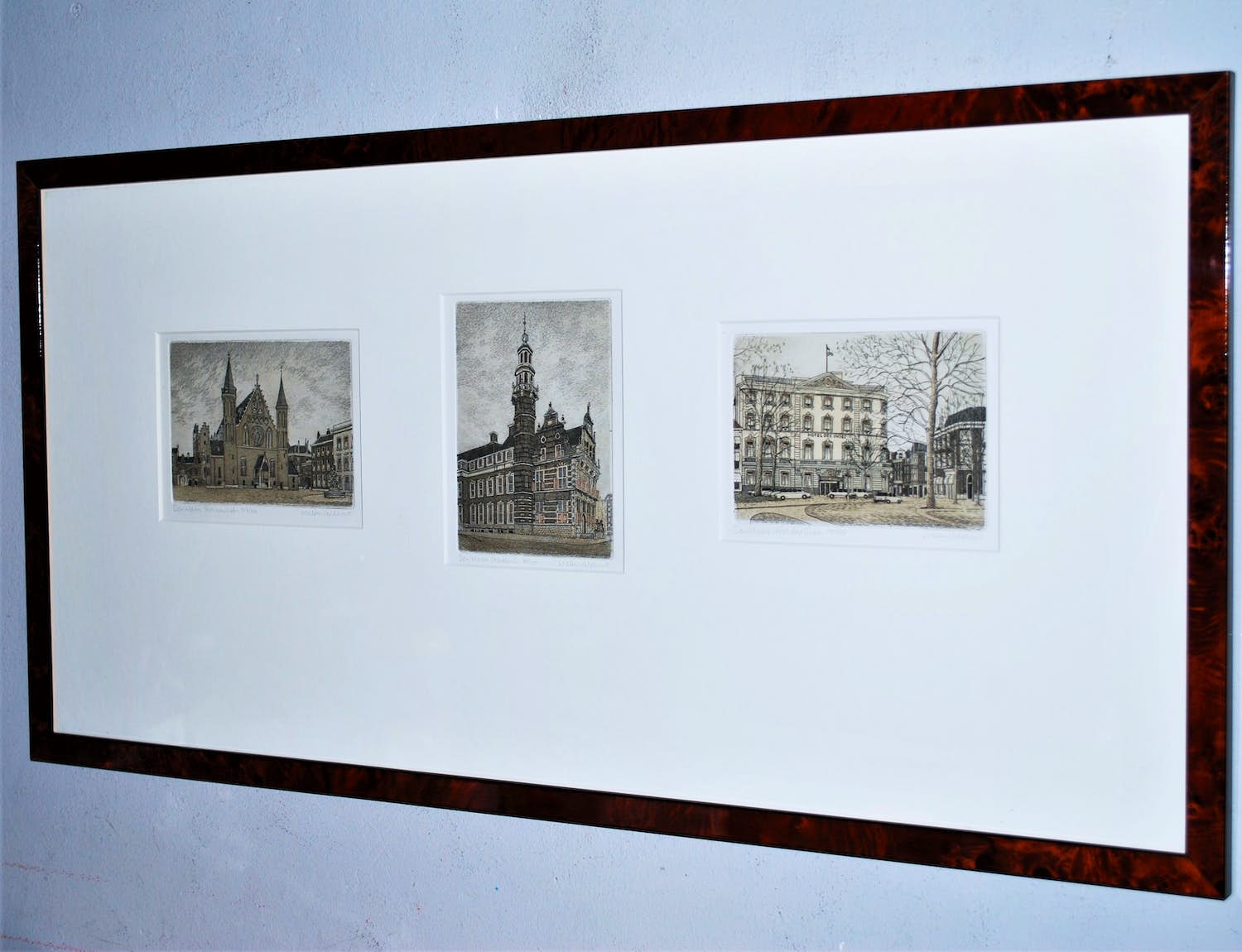 Willem Veldhorst - 3 etsen Den Haag > Binnenhof/Stadhuis/Hotel des Indes verkocht voor € 50!