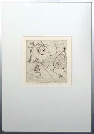 Henk Visch - Ets, De weg.. nr. 5 - Ingelijst verkocht voor € 50!