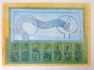 Jan Montyn - ABSTRACTIE / KLEURETS / 49x64cm / SIG / 1975 verkocht voor € 65!