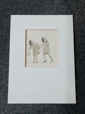 Theo Daamen - Originele droge naald Ets - "omkijkende meisjes" - 1974 - beperkte oplage (60) kopen? Bied vanaf 48!