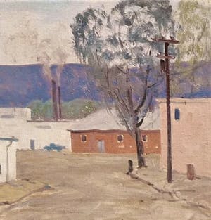 Willem Witjens - Zuidelijk straatje met fabrieken. kopen? Bied vanaf 125!