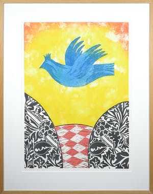 Eliza Kopec - Ets, Landschap met vogel - Ingelijst kopen? Bied vanaf 30!