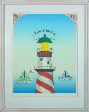 Helmut Böhm - Ets, Lighthouse - Ingelijst kopen? Bied vanaf 40!