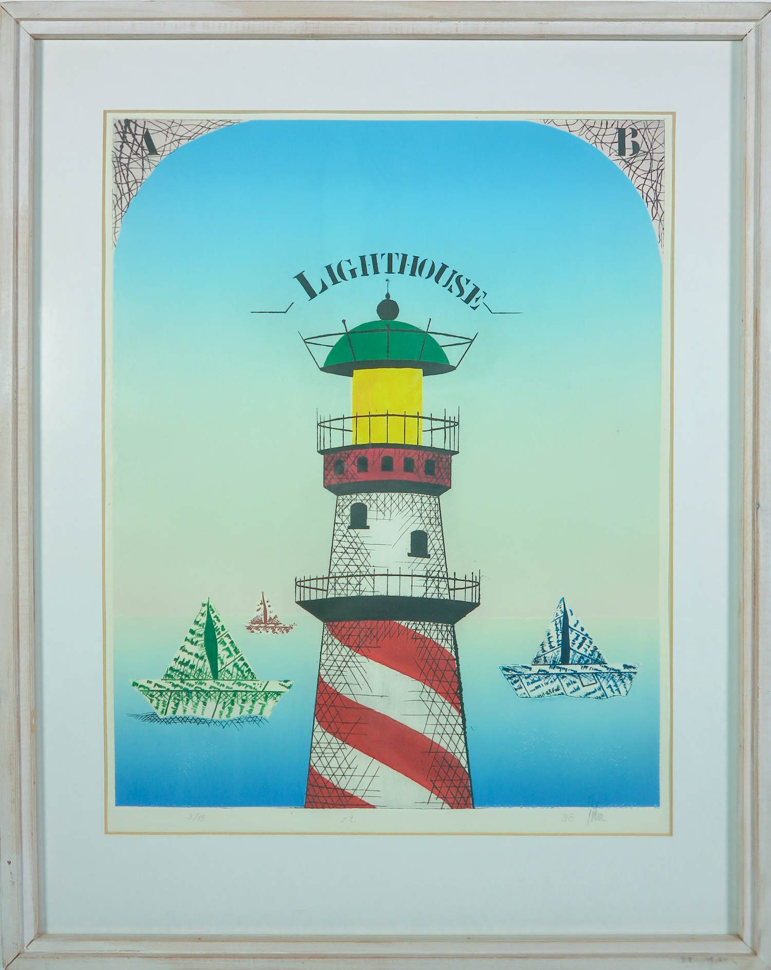 Helmut Böhm - Ets, Lighthouse - Ingelijst kopen? Bied vanaf 40!