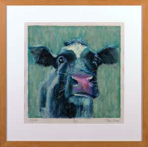 Theo Onnes - Zeefdruk, Roos - Ingelijst verkocht voor € 35!