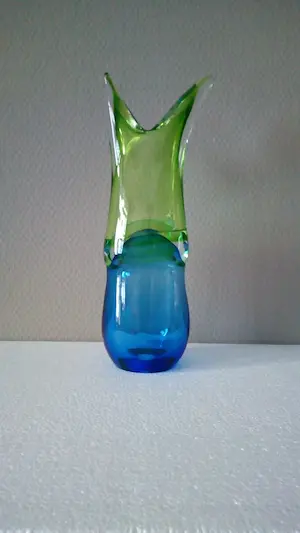 Paul Spannenberg - Groen en blauw glas object - Unicum - Gesigneerd kopen? Bied vanaf 150!