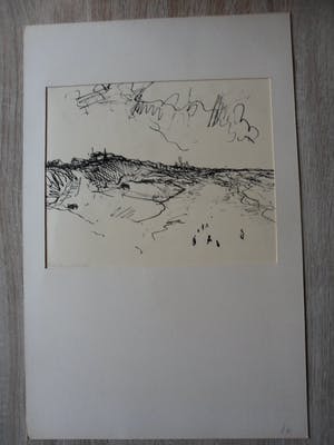 Rudolf Bruyn - pentekening van het strand. kopen? Bied vanaf 20!