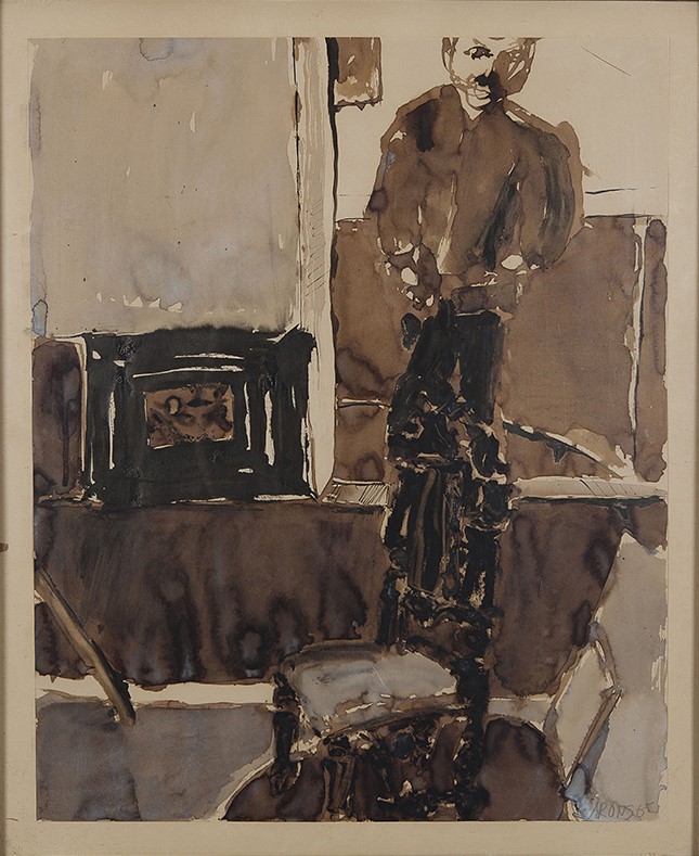 Jan Arons - Verscheiding - Bister, gouache en inkt op papier - gesigneerd r.o- BKR Amsterdam kopen? Bied vanaf 10!