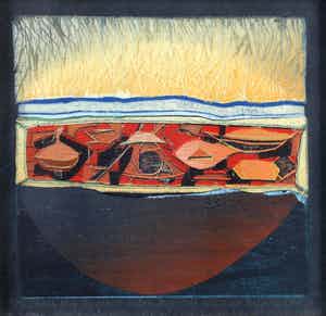 Antje Veldstra - Houtdruk: "De zon is onder de aarde gezonken" - 1998 verkocht voor € 69!