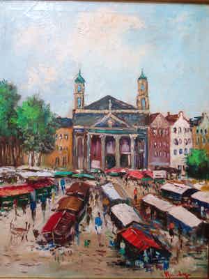 Clement van Vlaardingen - Amsterdam Waterlooplein ca 1950 verkocht voor € 150!